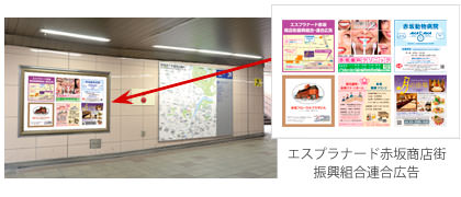 赤坂地下歩道、エスプラナード赤坂振興組合連合広告